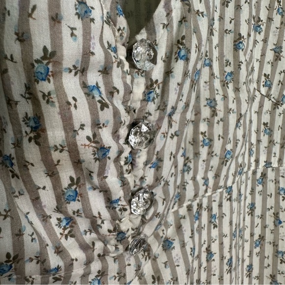 Free People | Vintage Floral V-neck Empire Waist 90’s Y2K Dress Size Medium - Picture 7 of 7